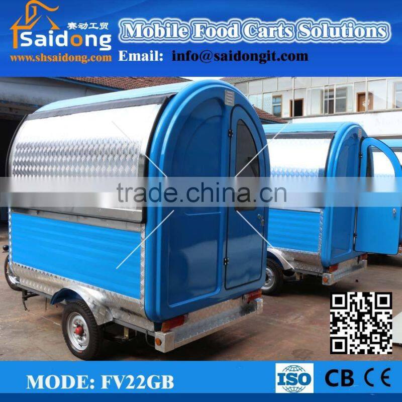 Stainless Steel Street Vending Cart/mobile food cart tricycle/mobile kitchen van