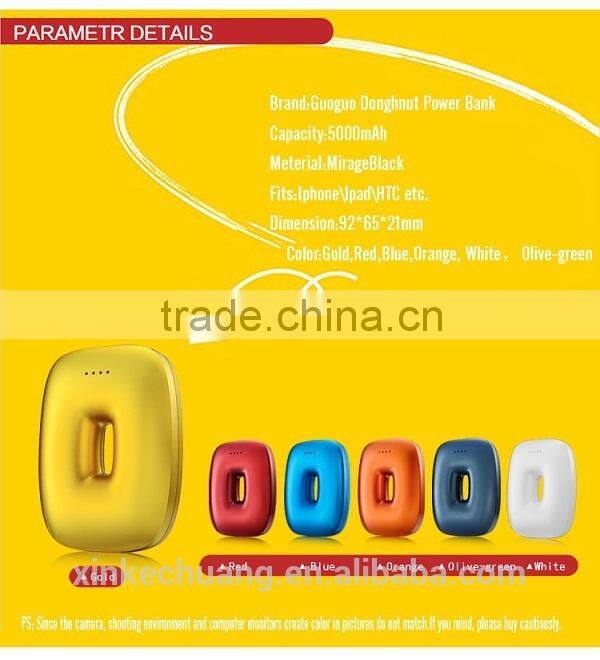 Guoguo 5200mAh long lasting high efficient safety dounts portable external mobile power bank for smartphone