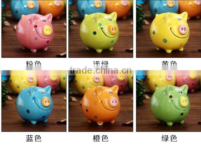 wholesale cheap colorful ceramic piggy bank