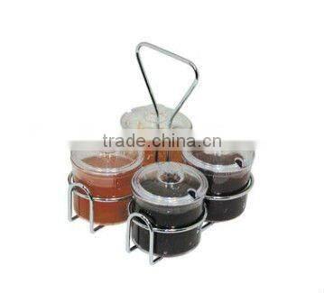 3-hole wire condiment jar holder