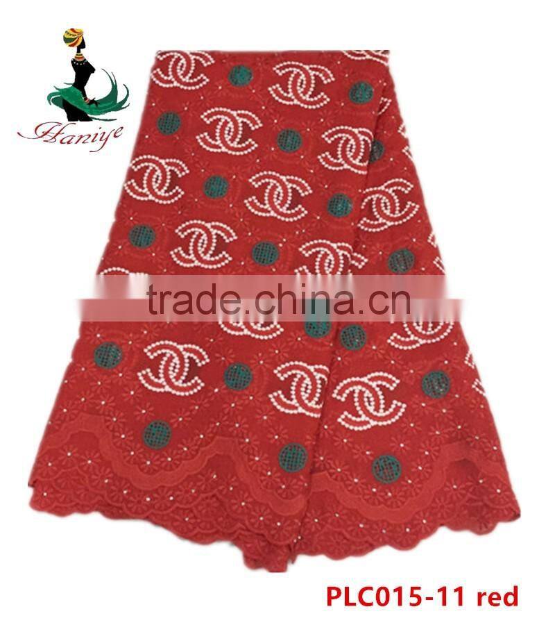 Haniye 2016 nigerian polish lace embroidery fashion styles 100% cotton polish lace /PLC015