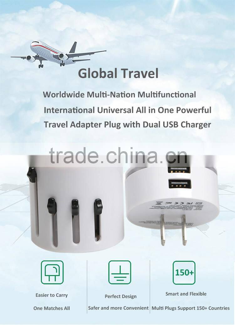 2015 Genjoy popluar funnest best electronic gift items with CE ROHS multi-nation travel adapter