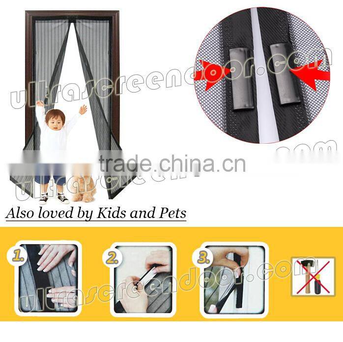 magnetic screen door polyester door screen