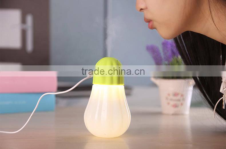 Best selling in 2015 pumpkin mini humidifier with LED lamp, usb charging ultrasonic humidifier