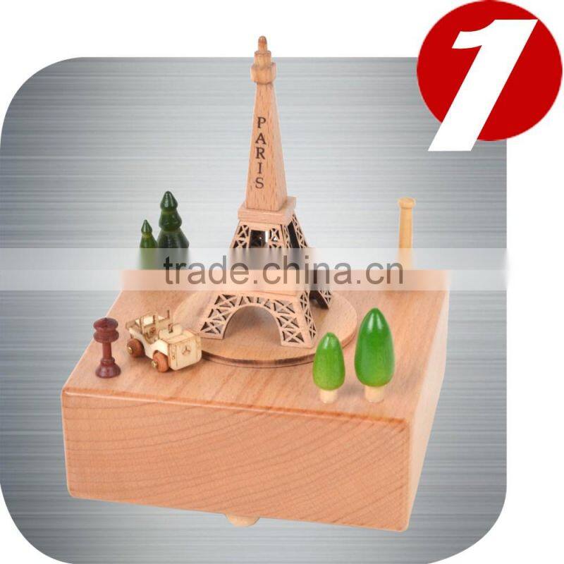 Collectible Wooden Nature Gift Musical Box Paris - Waltz Of The Flowers