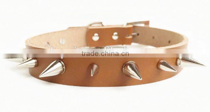 fashion design cow leather dog chains dog choke chain