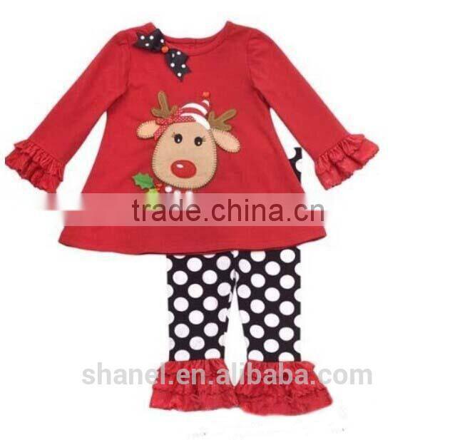New arrival Christmas Clothing sets boutique girls new year sets