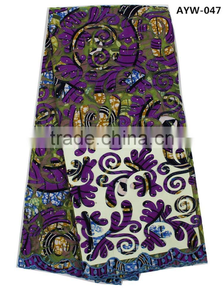 African prints wax french lace dress lace fabric with stones