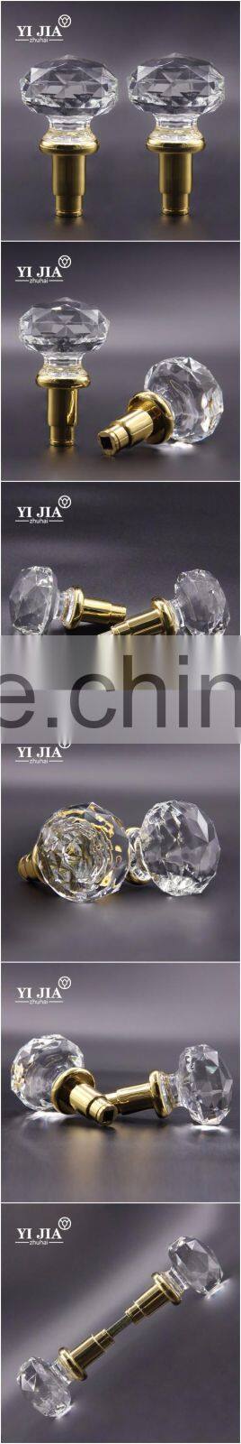2 1/6 inch clear bling zinc base kitchen dining room furniture glass door lock knobs