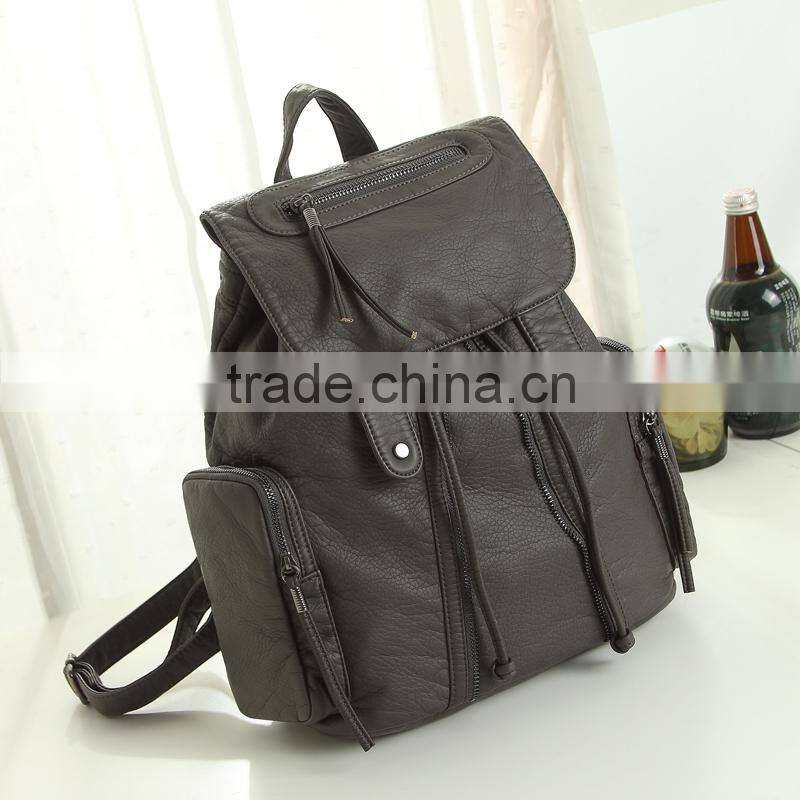 2016 New design custom washing bag women backpacks leather for sale