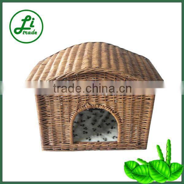 handcrafted wicker pet house