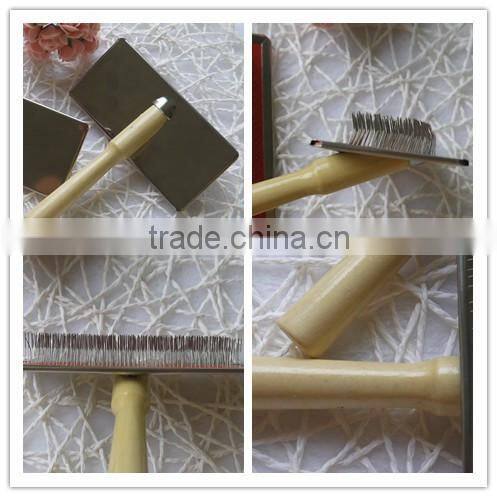 wooden dog pet brush 2015 hot dog slicker brush