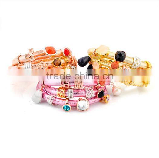 New Arrival Women Rhinestone Leather Bracelet