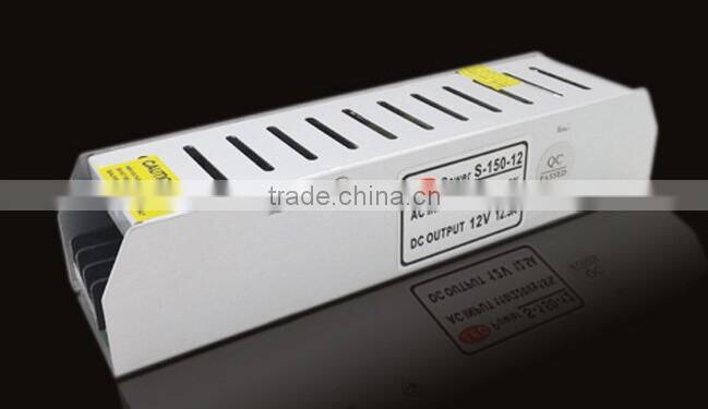High quality 150w DC 12v 12.5a strip shape power supply ,small case switch power supply .