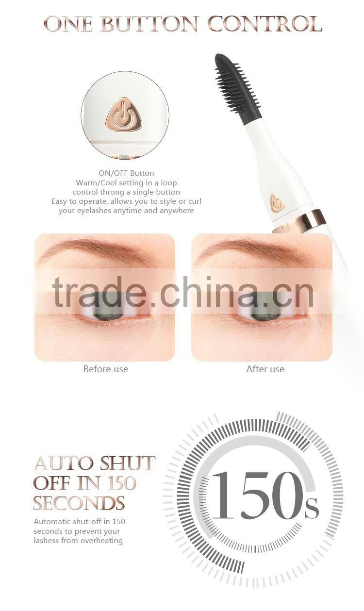 2017 latest patented electrical eyelash curler and styler blowing warm and cool airs