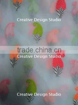 Embroidery fabric embroidery on dyeable fabric