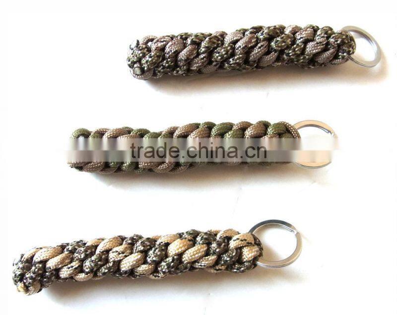 Two Colors Round Braid Glacier Paracord Keychain