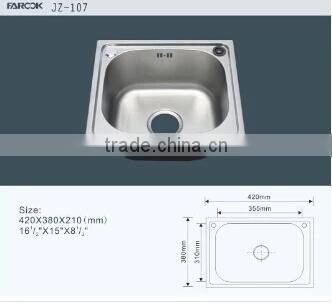 42*38cm Extra deep single bowl stainless steel kitchen sink