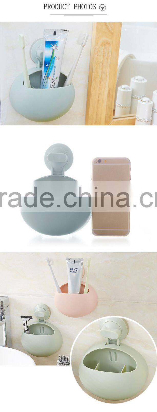 Wall Suction Soap Cups Toothbrush Toothpaste Holder Home Bathroom Organizer