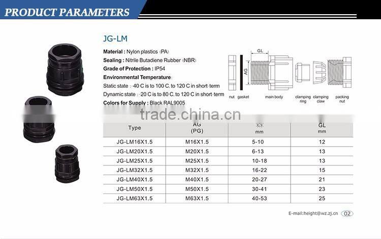Factory wholesale nylon waterproof cable gland manufacturer in china