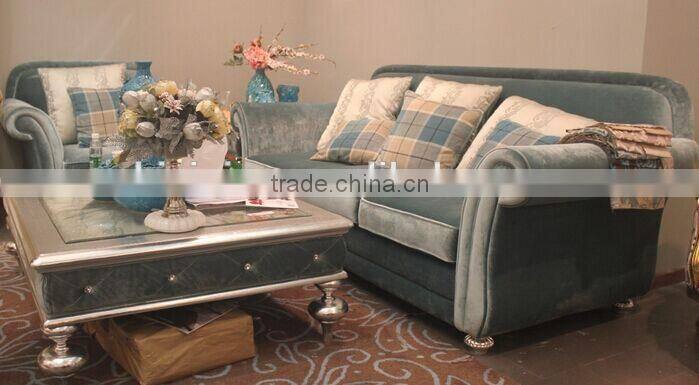 BISINI New Arrival European Style Living Room Sofa, Velvet Upholsteried Sofa Set, Sectional Leisure Furniture Sofa (BF01-X1194)