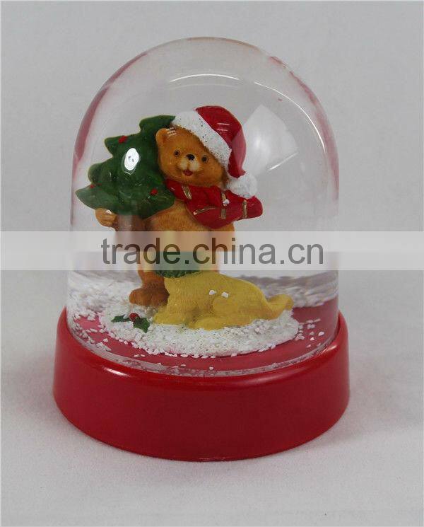 Plastic animal electric christmas snow globe