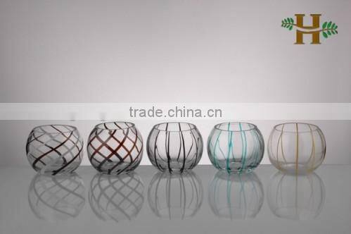 Silver Plating Glass Tealight Holder