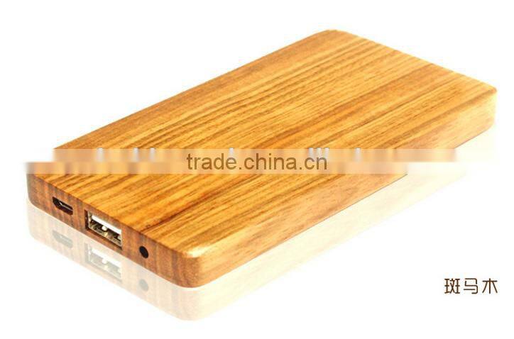 High capacity External Portable Power bank Wooden 8000mAh Power Bank