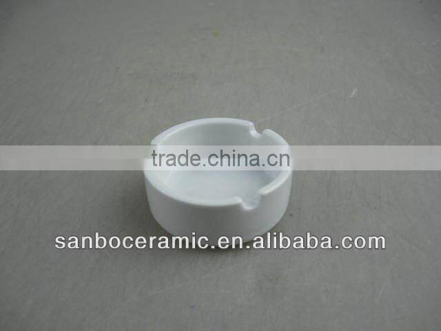 stock white round porcelain ashtray