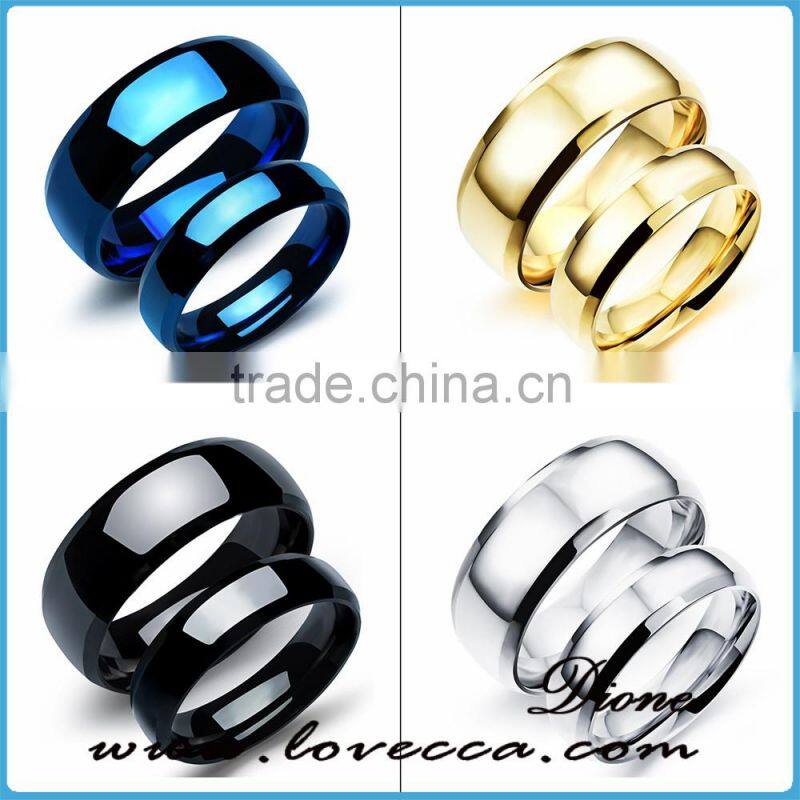 Custom made ladies stainless steel rings gold plated
