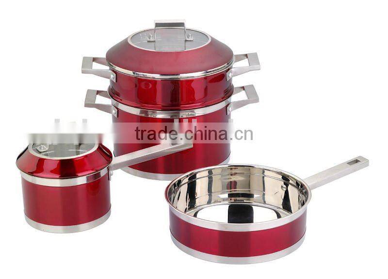 18/8 color printing cookware pot set