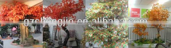 decorative imitated artifcial red maple leaves rattan for decorating the wall