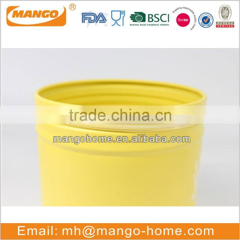 Round metal food airtight storage kitchen canister set with lid