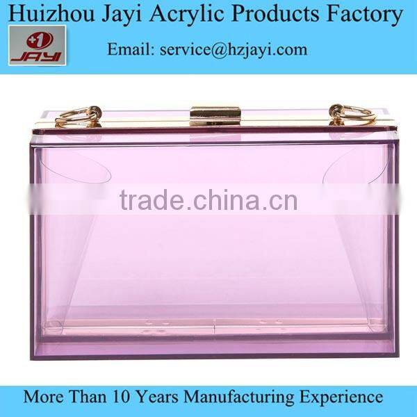 Jayi acrylic Fatory Acrylic clear lucite beautiful young women ladies shoulder handbag sale