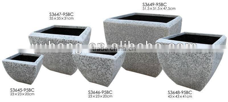 sandstone square garden flower pot with granite finish