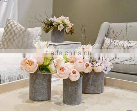 2017 china hot sale high quality handmade promotional new product handmade home decoration felt flower vase painting designs
