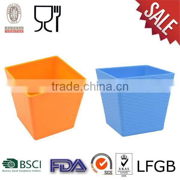 Plastic Square Flower Pot with blue color