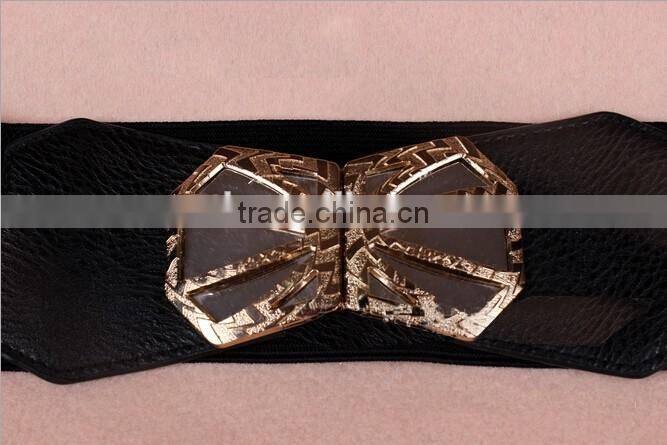Fashion flower pattern alloy buckle elastic sex women lady waist belt