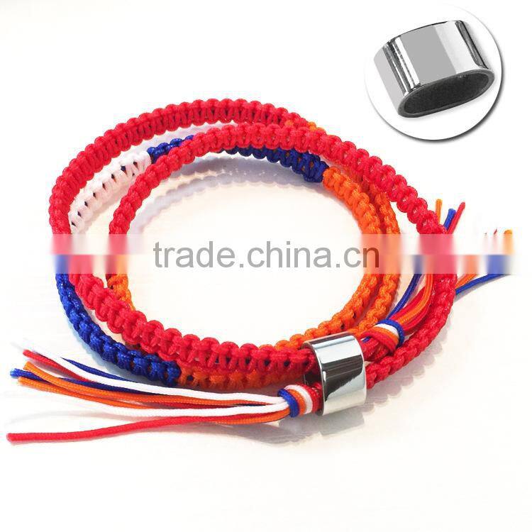 red white blue orange color cord handwoven macrame wrap bracelet braided friendship bracelet