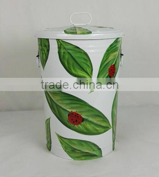 Painting metal colored trash can galvanized colored trash can