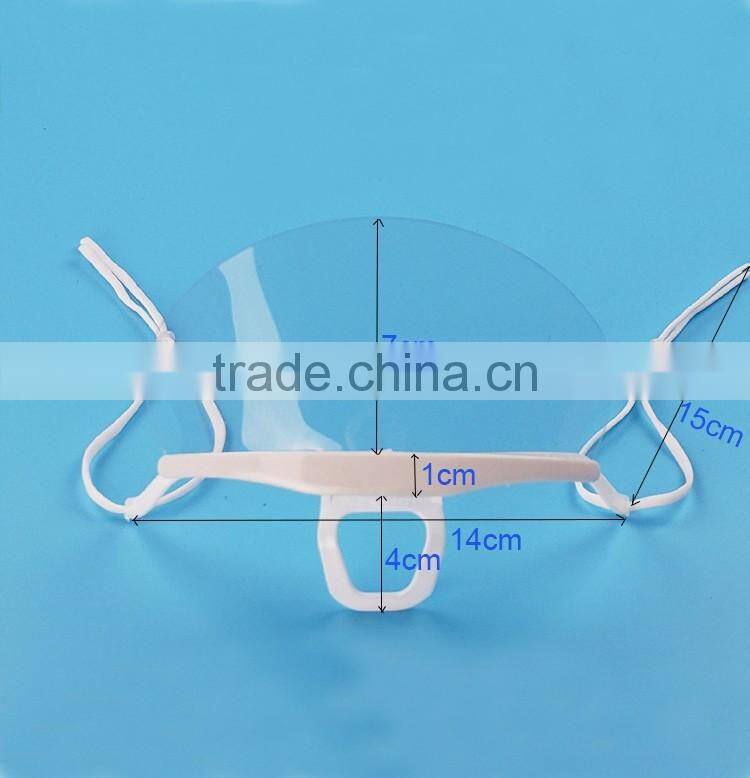 Turn over holder protective high quality customized logo antibacterial catering transparent clear plastic face mask