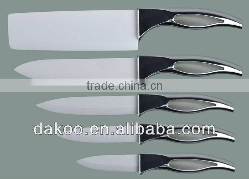 4 Pieces Beautiful Electroplate Handle Zirconia Ceramic Knife