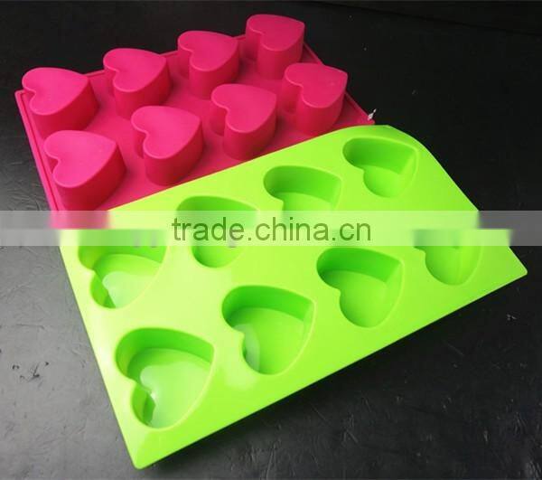 10114 8 pcs hearts Shape Silicone Cake Mold