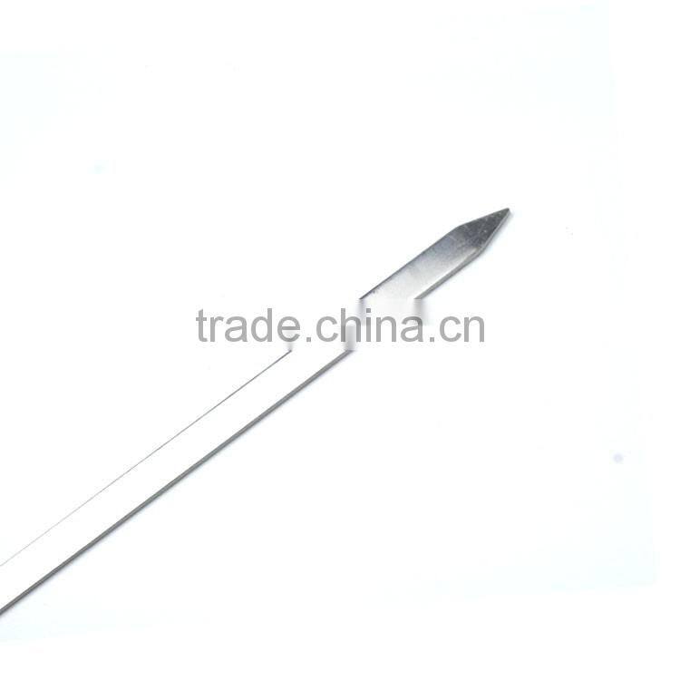 6pcs stainless steel bbq baking skewers set with hanging hole