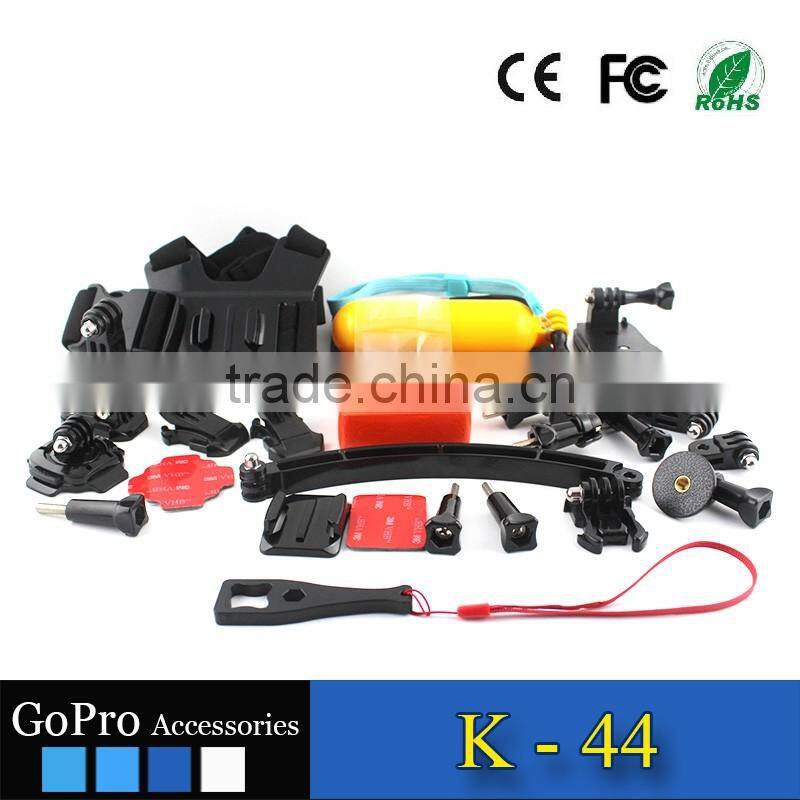 Free sample hot selling cheap 25 in 1 kit apply for gopros heros 4 accessories camera cases sports camera
