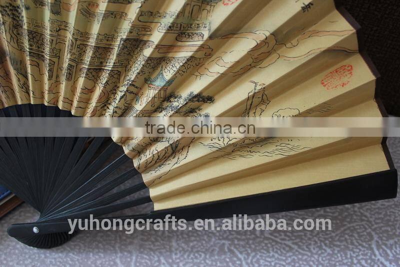 High quality bamboo silk hand fan for promotion