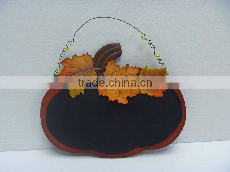 SMALL PUMPKIN WOOD DECORATION BLACKBOARD HANGING