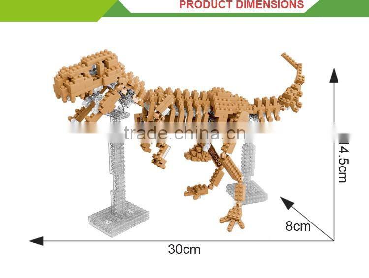 Best sale DIY toys building blocks animal bone 3d dinosaur puzzle