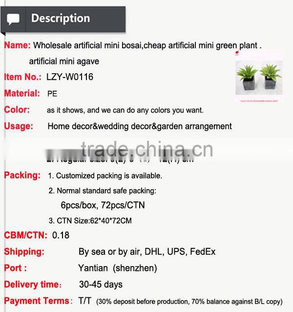 High quality wholesale artificial mini succulents small artificial plant