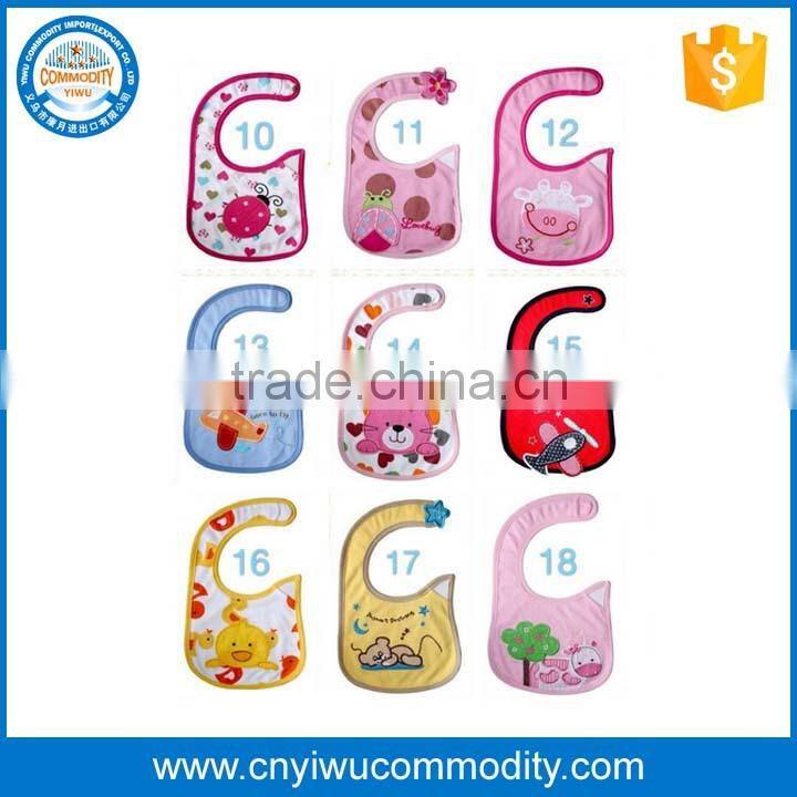 New embroidery cute baby bibs animals cotton baby bandana bibs
